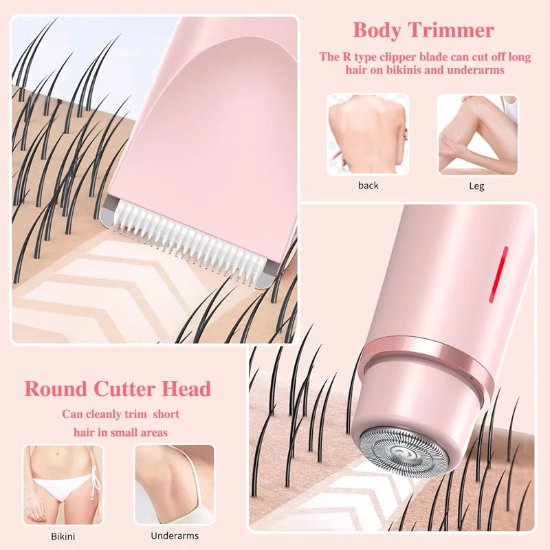 New 2 in 1 Dual Head Shaver Hair Trimmer Electric Razors Wet Dry Painless Shaer Machine Hair Remoer for Women Body Private Areas