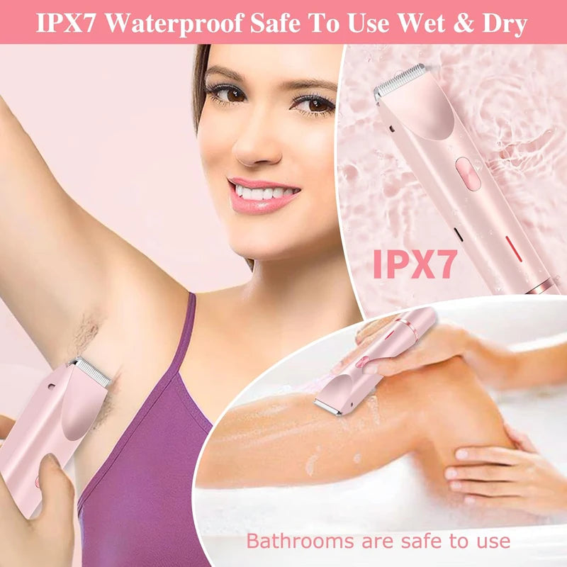 New 2 in 1 Dual Head Shaver Hair Trimmer Electric Razors Wet Dry Painless Shaer Machine Hair Remoer for Women Body Private Areas